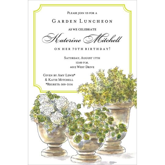 Pretty Potted Plants Invitations